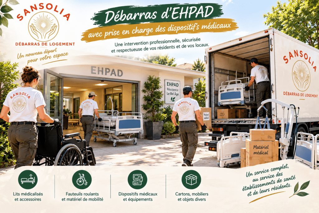 Débarras et reprise de matériel médical en EHPAD par Sansolia