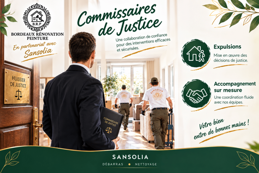 Débarras de logement lors d'une expulsion pour un commissaire de justice en Gironde